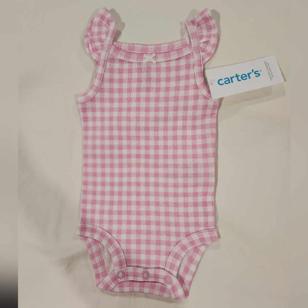 Carter's Girl's Angel-Sleeve 3-Piece Bodysuit Set Pink Floral Size NB NWT - Picture 6 of 10